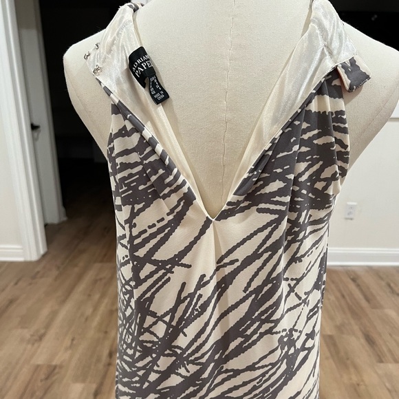 Adrianna Papell Hi Low Asymmetrical Dress Red Gray Sleeveless Sz 4 - Picture 11 of 14